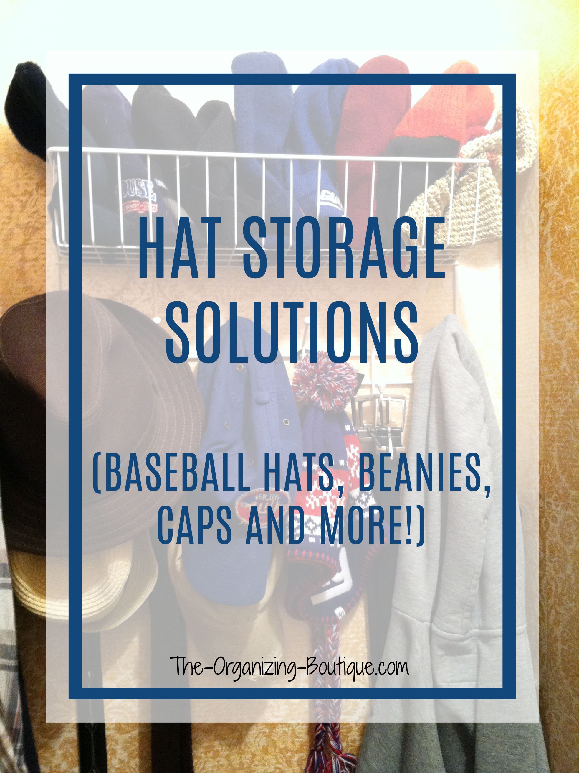Baseball hats taking over your closet?! Here are some easy closet organizing ideas for convenient baseball cap storage.